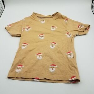 Denim & Flower Ricky Singh Kids Christmas Santa T-Shirt Beige Size 4